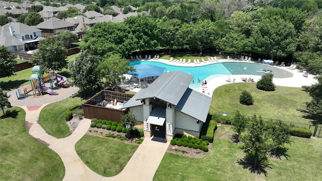 3952 Eaglerun Dr, Fort Worth, TX 76262 - bird's eye view of a pool area