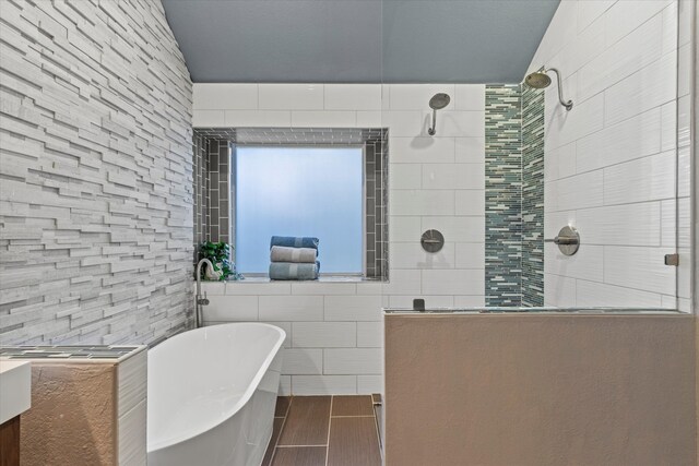 6436 Branchwood Trl, The Colony, TX 75056 - full bathroom with walk in shower and a soaking tub