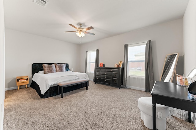 1225 Rolling Meadows Dr, Cedar Hill, TX 75104 - bedroom featuring carpet, baseboards, and ceiling fan
