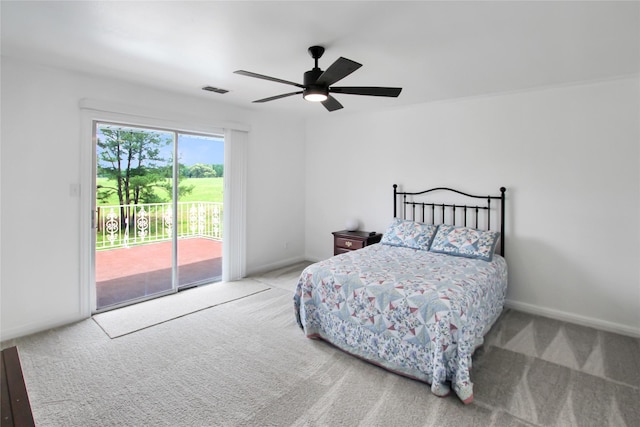 19413 US Highway 79 E, Jacksonville, TX 75766 - carpeted bedroom featuring access to outside, a ceiling fan, and baseboards
