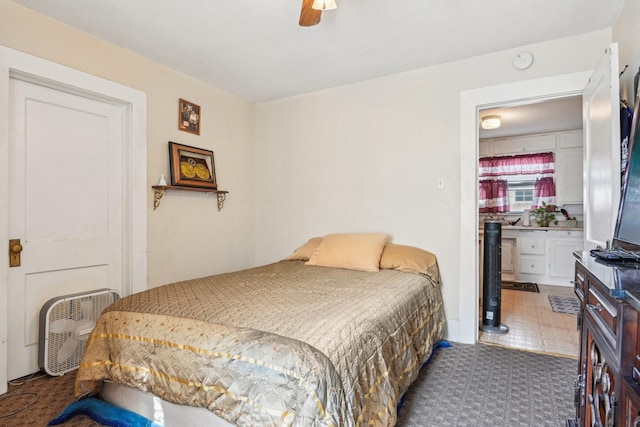 2509 Bird St, Fort Worth, TX 76111 - bedroom featuring ceiling fan and ensuite bathroom
