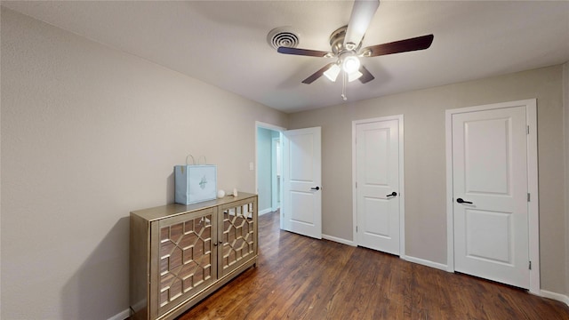 1408 Briarwood Blvd, Arlington, TX 76013 - bedroom featuring baseboards, dark wood-style flooring, and ceiling fan
