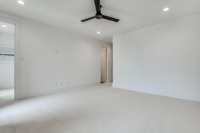 822 Eaglescliffe Lndg, Wylie, TX 75098 - unfurnished room featuring recessed lighting, a ceiling fan, light colored carpet, and baseboards