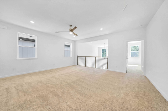 220 E Park St, Little Elm, TX 75068 - carpeted spare room featuring a ceiling fan, recessed lighting, and baseboards