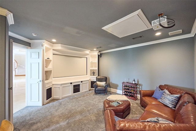 3 Savannah Ridge Dr, Frisco, TX 75034 - carpeted cinema with ornamental molding, recessed lighting, and baseboards