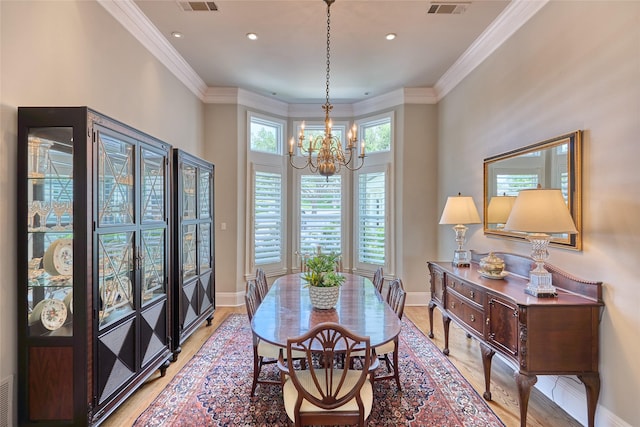 3 Savannah Ridge Dr, Frisco, TX 75034 - dining space featuring a chandelier, light wood finished floors, crown molding, baseboards, and recessed lighting