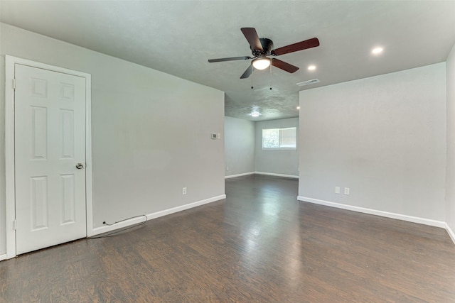 729 Grubb Cir, Mesquite, TX 75149 - empty room featuring wood finished floors, ceiling fan, baseboards, and recessed lighting