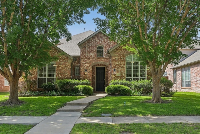 2545 Sedalia Ct, Frisco, TX 75034 - traditional home featuring a front yard, brick siding, and roof with shingles