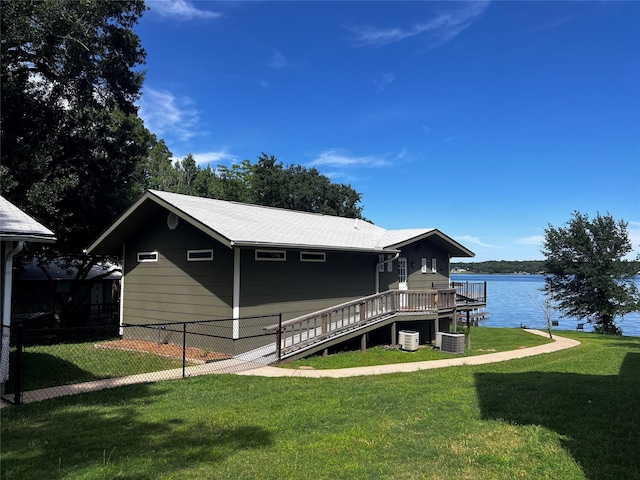 152 Pin Oak, Mabank, TX 75156 - rear view of house featuring a water view and central AC