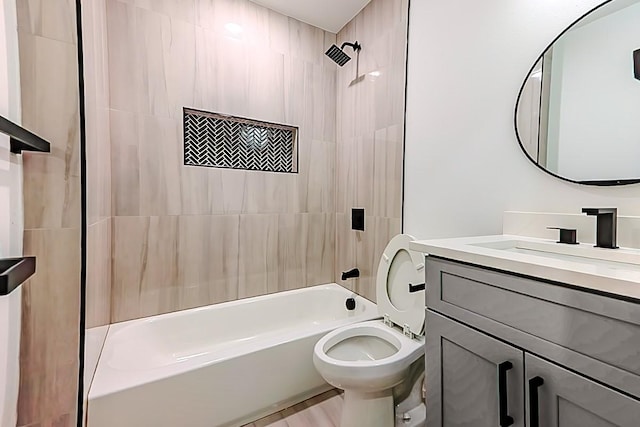 701 N Carrier Pkwy, Grand Prairie, TX 75050 - bathroom featuring bathing tub / shower combination, vanity, and toilet