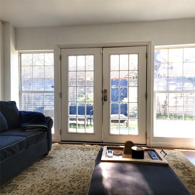15642 Overmead Cir, Dallas, TX 75248 - doorway to outside featuring wood finished floors and french doors