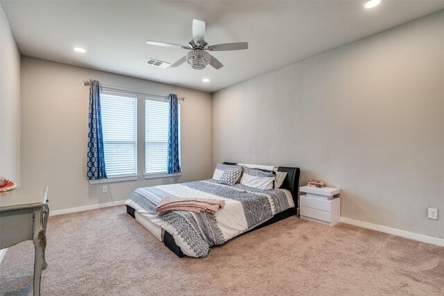 1822 Indigo Creek Ln, Wylie, TX 75098 - carpeted bedroom with recessed lighting, a ceiling fan, and baseboards
