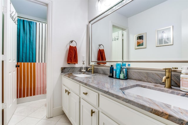bathroom with double vanity