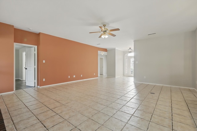 301 Angela Dr, Burleson, TX 76028 - unfurnished room featuring a ceiling fan, light tile patterned floors, and baseboards