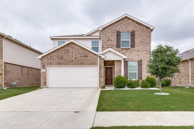 5616 Apple Grove Way, Fort Worth, TX 76123 - traditional home with brick siding, a front lawn, an attached garage, and driveway