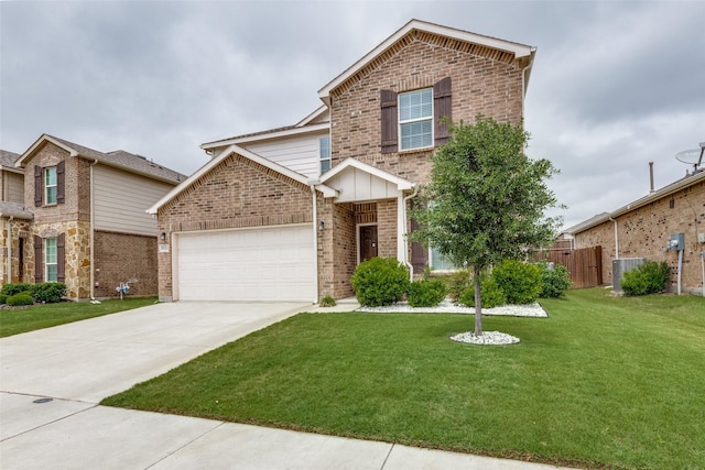 5616 Apple Grove Way, Fort Worth, TX 76123 - traditional home featuring brick siding, an attached garage, driveway, and cooling unit