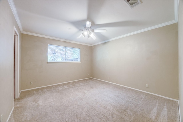 2500 Shoreline Dr, Sherman, TX 75092 - unfurnished room with carpet flooring, crown molding, a ceiling fan, and baseboards