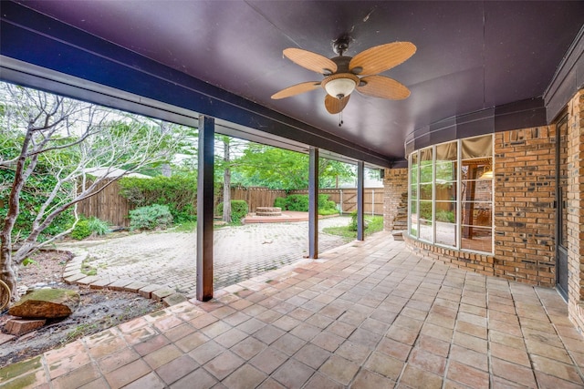 2500 Shoreline Dr, Sherman, TX 75092 - view of patio / terrace featuring a fenced backyard and a ceiling fan