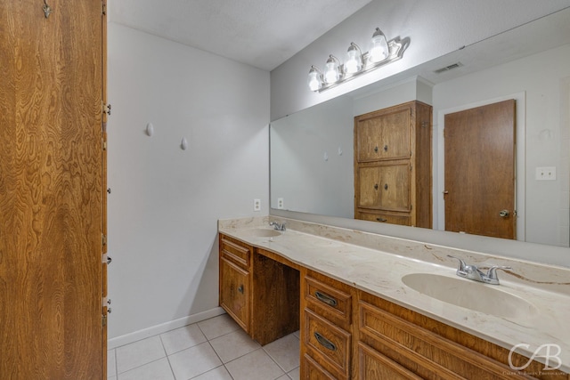 4417 Pamela Dr, Abilene, TX 79606 - bathroom featuring double vanity, tile patterned flooring, and baseboards