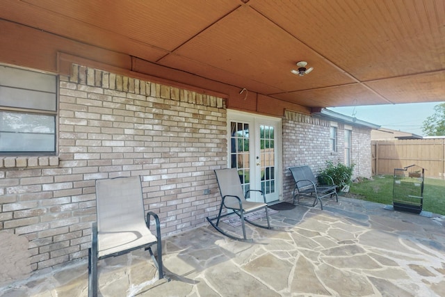 805 Loganwood Dr, Royse City, TX 75189 - view of patio / terrace with french doors and fence