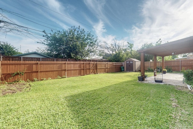 805 Loganwood Dr, Royse City, TX 75189 - view of yard featuring a patio area, a storage unit, and an outdoor structure
