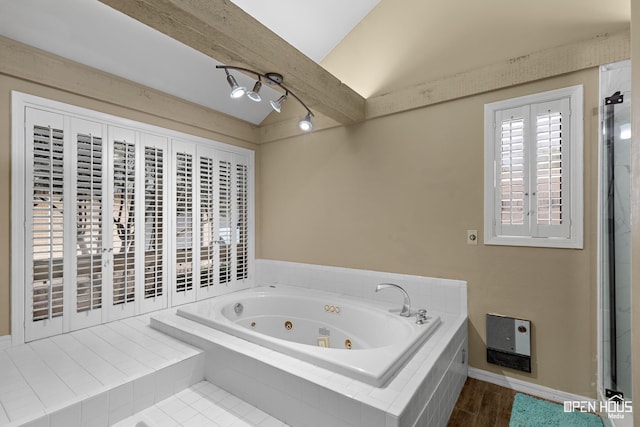 4403 Nassau Dr, Wichita Falls, TX 76308 - full bathroom featuring heating unit and a tub with jets