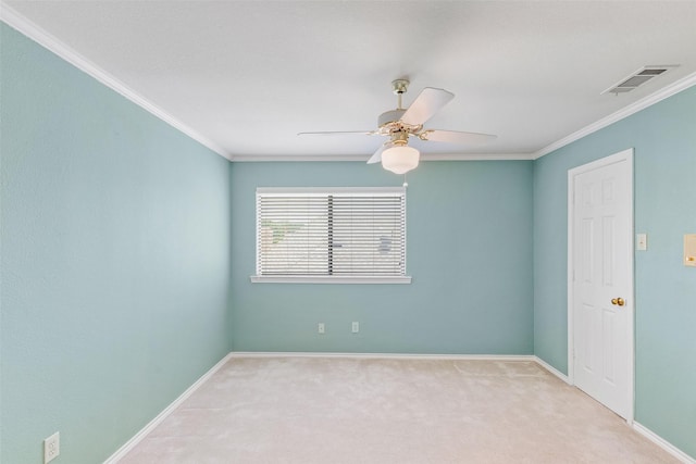 3213 Louis Dr, Plano, TX 75023 - spare room with ceiling fan, carpet floors, crown molding, and baseboards