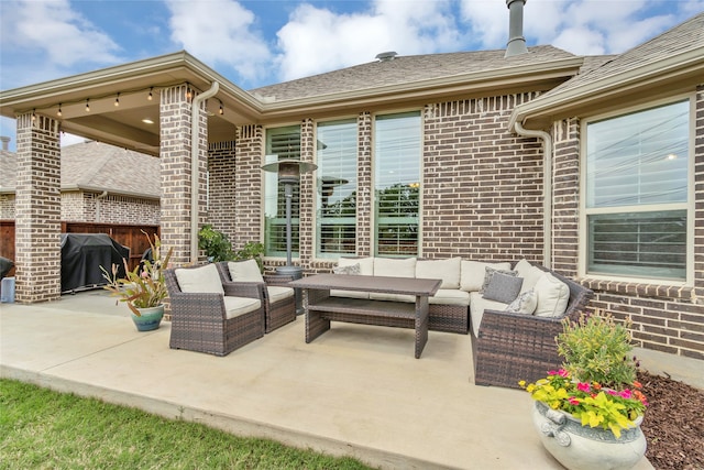 9012 Terrel St, Lantana, TX 76226 - view of patio / terrace featuring outdoor lounge area and a grill