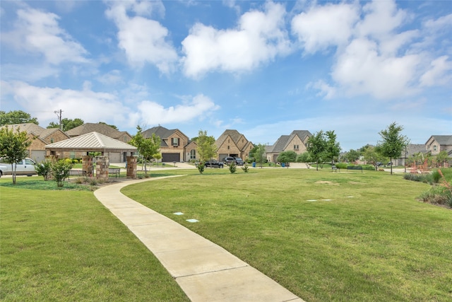 9012 Terrel St, Lantana, TX 76226 - view of home's community with a gazebo, a residential view, and a lawn