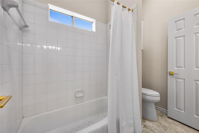 934 Hills Creek Dr, Mckinney, TX 75072 - bathroom featuring toilet and shower / tub combo with curtain