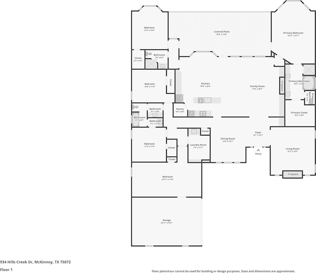 934 Hills Creek Dr, Mckinney, TX 75072 - room layout