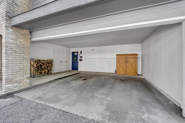 view of garage