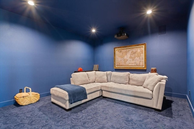 477 Willow Moon Ranch Rd, Crawford, TX 76638 - carpeted living room featuring recessed lighting and baseboards