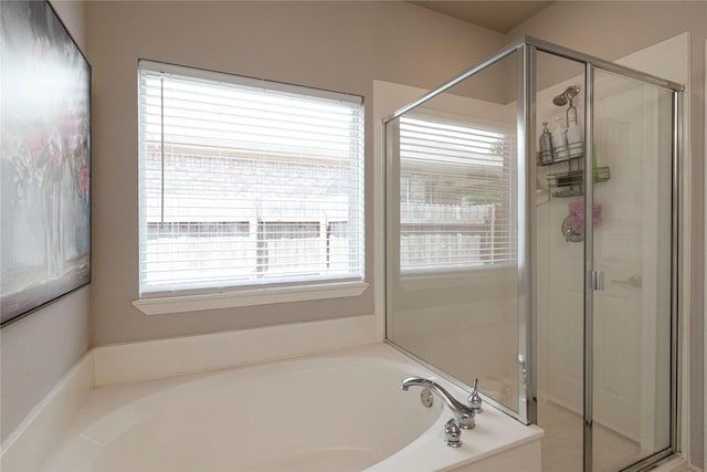 10617 Big Oak Dr, Fort Worth, TX 76131 - bathroom with a stall shower and a garden tub