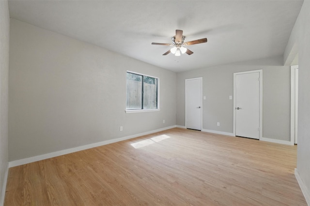 2833 Miller Pl, Mesquite, TX 75150 - empty room with a ceiling fan, baseboards, and light wood-type flooring