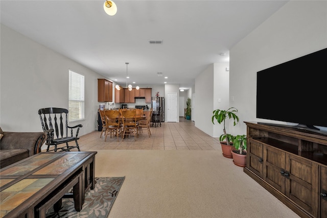 2336 Bermont Red Ln, Fort Worth, TX 76131 - living area featuring a chandelier, recessed lighting, and light tile patterned flooring