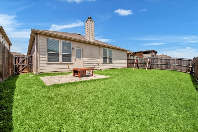 2336 Bermont Red Ln, Fort Worth, TX 76131 - back of house with a patio area and a chimney