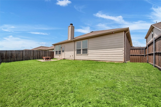 2336 Bermont Red Ln, Fort Worth, TX 76131 - rear view of property featuring a chimney and an outdoor fire pit