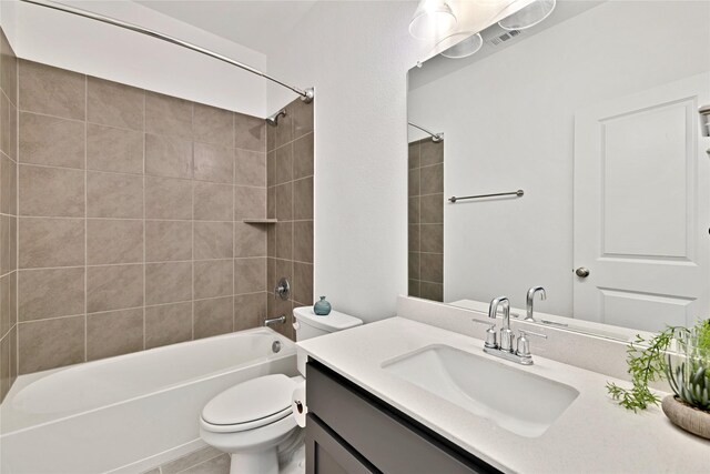 1413 Horizon Way, Northlake, TX 76247 - bathroom with vanity, toilet, tub / shower combination, and tile patterned flooring