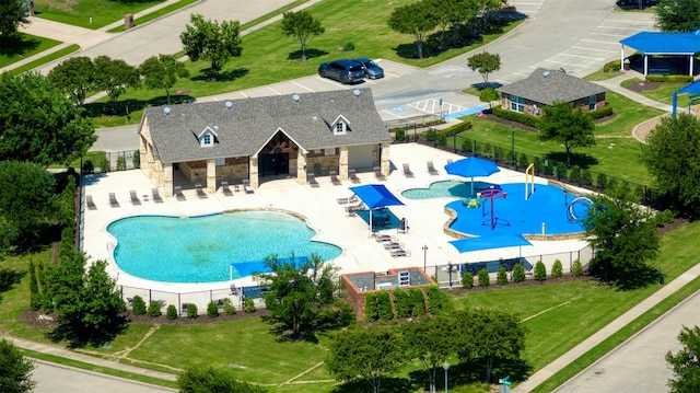 2836 Dawn Spring Dr, Little Elm, TX 75068 - community pool featuring a patio