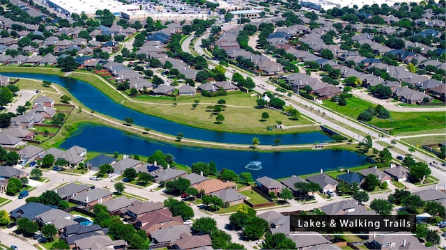 2836 Dawn Spring Dr, Little Elm, TX 75068 - aerial view of property and surrounding area with a nearby body of water and nearby suburban area