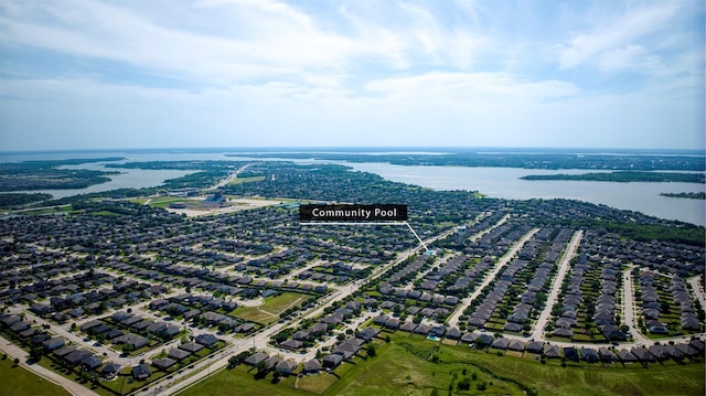 2836 Dawn Spring Dr, Little Elm, TX 75068 - aerial perspective of suburban area with a large body of water