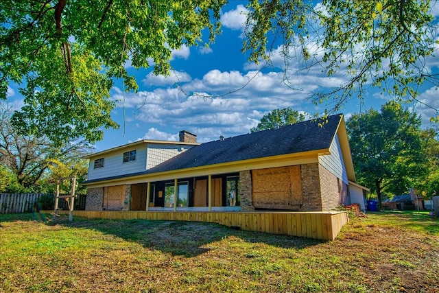 3417 Stewart Cir, Waco, TX 76708 - back of property with brick siding and a chimney