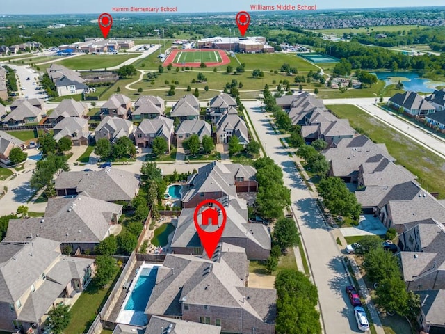 114 Crestbrook Dr, Rockwall, TX 75087 - aerial view of property and surrounding area featuring nearby suburban area