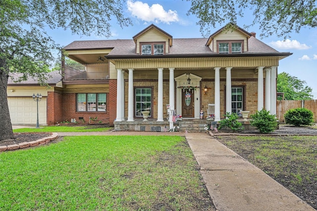 4324 Cummings Dr, North Richland Hills, TX 76180 - view of front of property with an attached garage, covered porch, and driveway