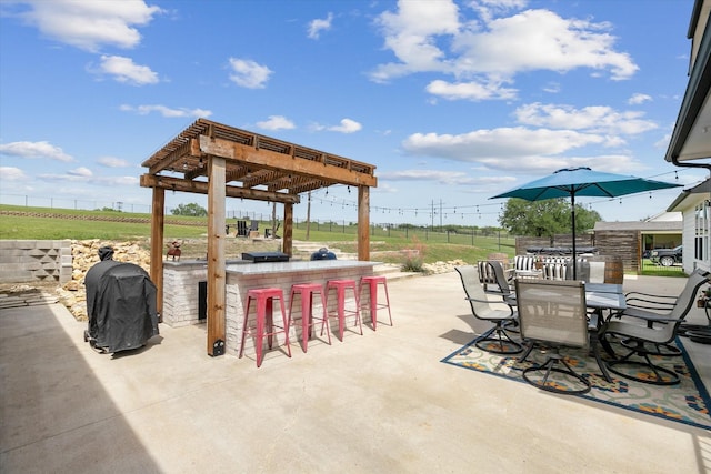 10601 Los Rios Dr, Fort Worth, TX 76179 - view of patio / terrace with a pergola, area for grilling, and fence