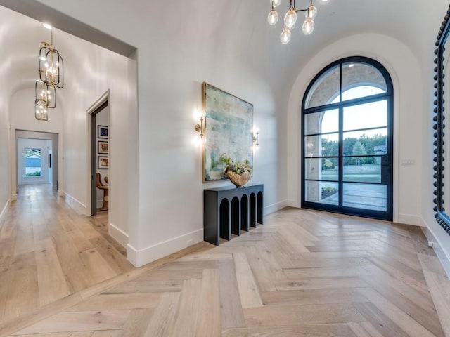 620 Redwood Creek Dr, Fairview, TX 75069 - foyer entrance featuring a chandelier, healthy amount of natural light, and baseboards