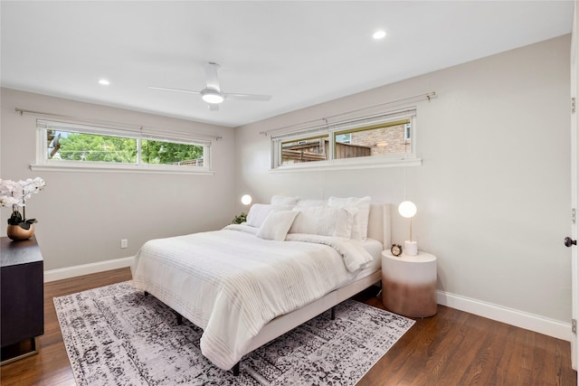 9031 Fringewood Dr, Dallas, TX 75228 - bedroom featuring wood finished floors, ceiling fan, and recessed lighting