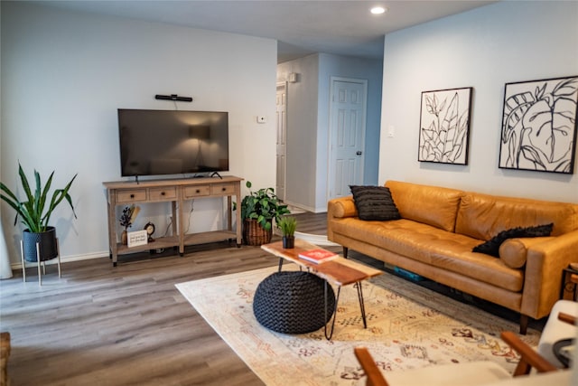 710 Melrose Dr, Richardson, TX 75080 - living room featuring wood finished floors, recessed lighting, and baseboards