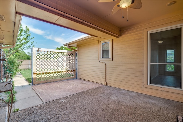 3506 Carla Dr, Rowlett, TX 75088 - view of patio featuring a ceiling fan and fence